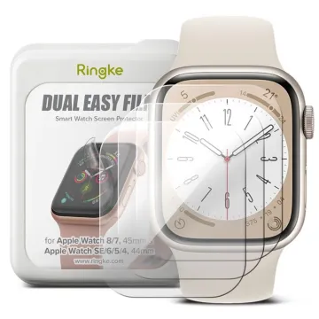 Ringke Dual Easy Film 3-PACK Apple Watch 4 / 5 / 6 / 7 / 8 / 9 / SE (44/45mm) čirá