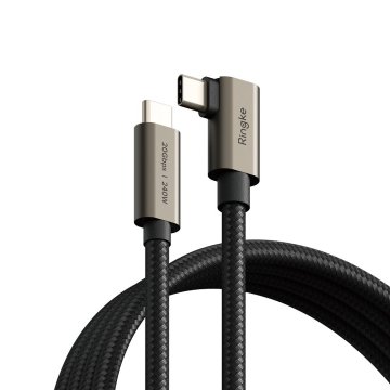 RINGKE USB 3.2 GEN 2X2 TYPE-C 90° kabel PD240W 100cm černý