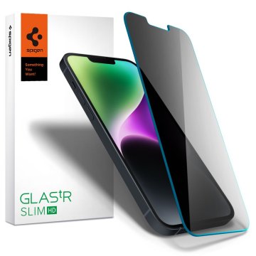 Spigen GLAStR SLIM HD Privacy iPhone 16e / 14 / 13 Pro / 13