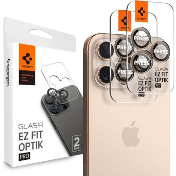 Spigen GLAStR EZ FIT OPTIK Pro 2-Pack: Ochrana objektivů iPhone 16 Pro Max / 16 Desert Titanium