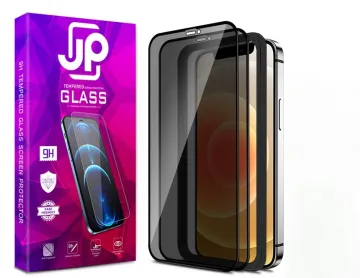 JP Privacy 3D sklo, 2 kusy, s instalačním rámečkem, iPhone 12 Mini, černé