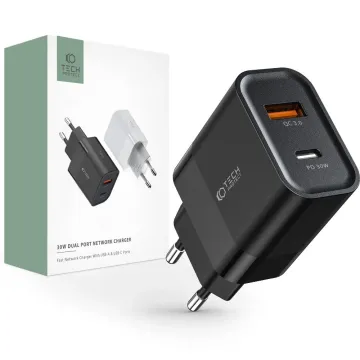 TECH-PROTECT C30W 2-portová nabíječka do sítě PD30W/QC3.0